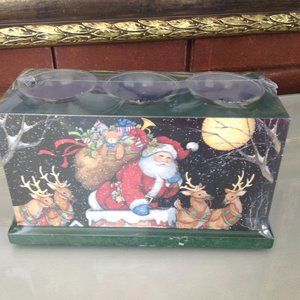 Christmas Votive Box for 3 Candles